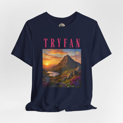 Tryfan Mountain Tee — Scenic Sunset Landscape T‑Shirt