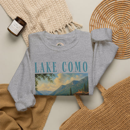 Lake Como Vintage Crewneck Sweatshirt — Scenic Italian Lake Graphic