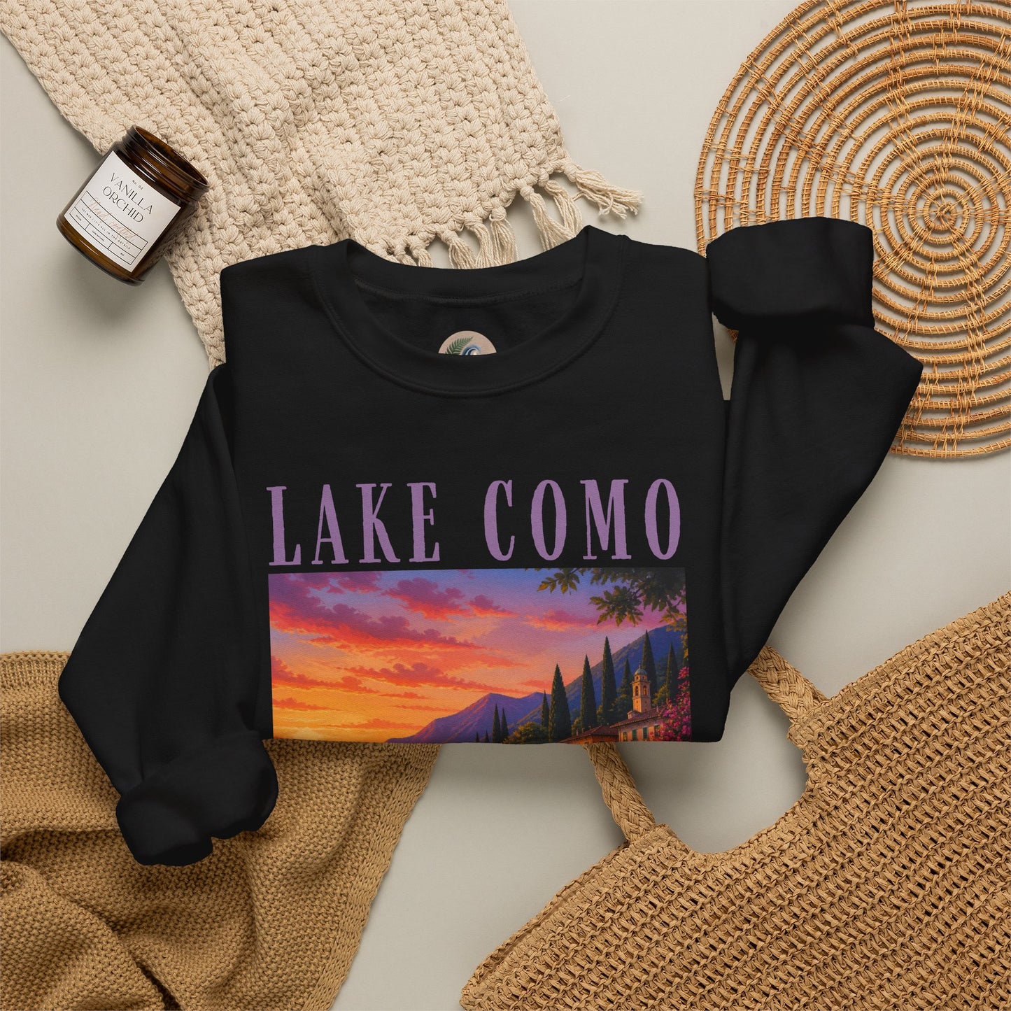 Lake Como Sunset Crewneck Sweatshirt