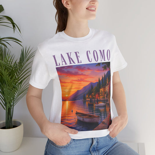 Lake Como Sunset T-Shirt — Scenic Italian Lake Vacation Tee