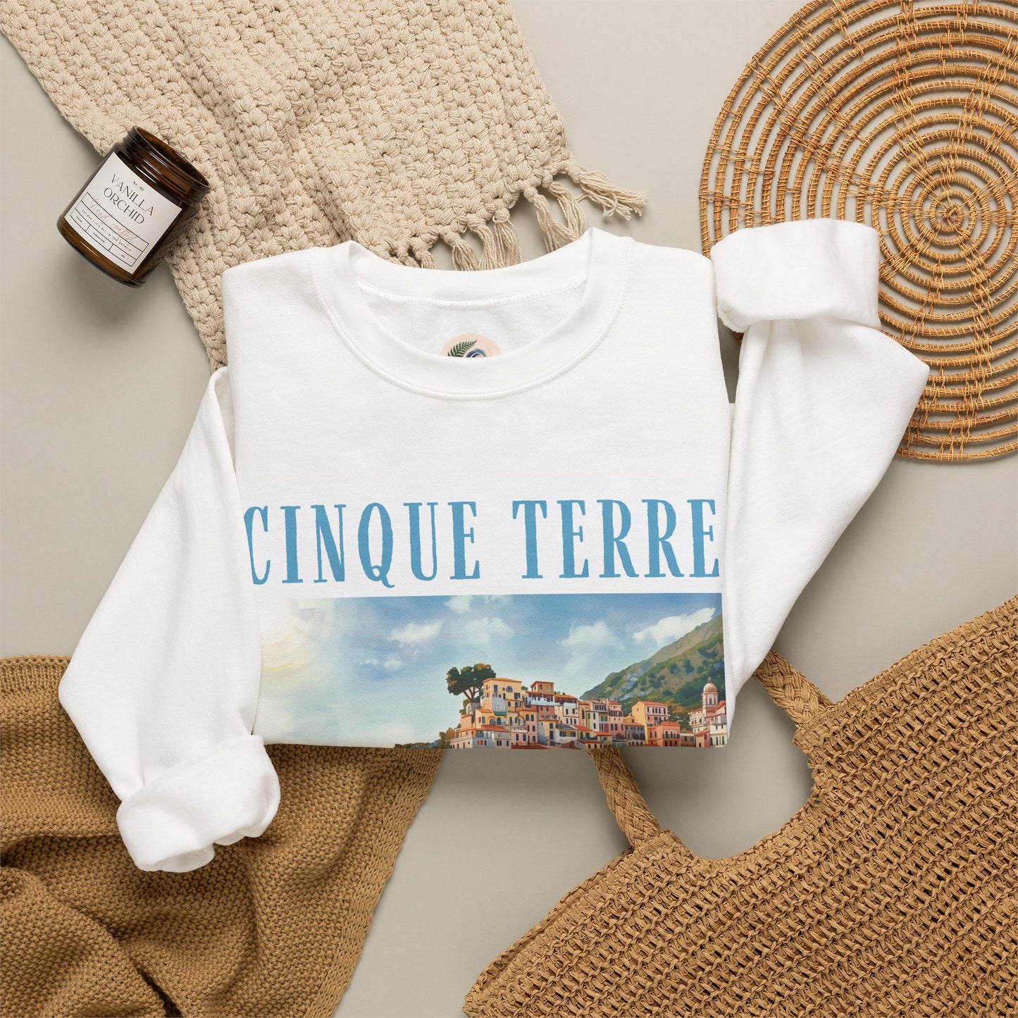Cinque Terre Coastal Sweatshirt — Italian Village Travel Crewneck