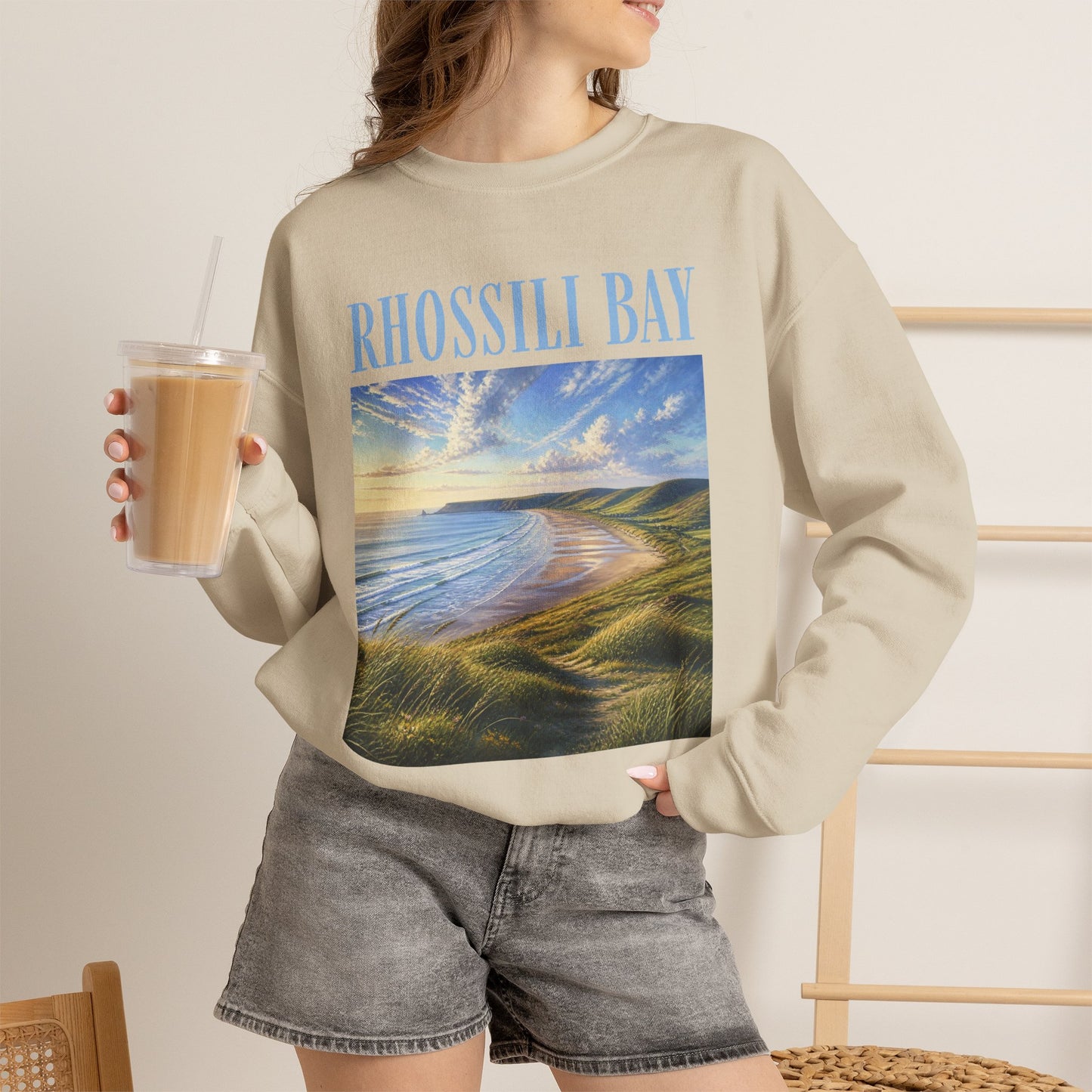 Rhossili Bay Scenic Crewneck Sweatshirt