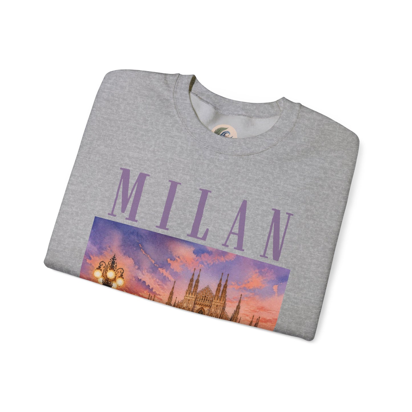 Milan Cathedral Crewneck Sweatshirt – Vintage Travel Cityscape