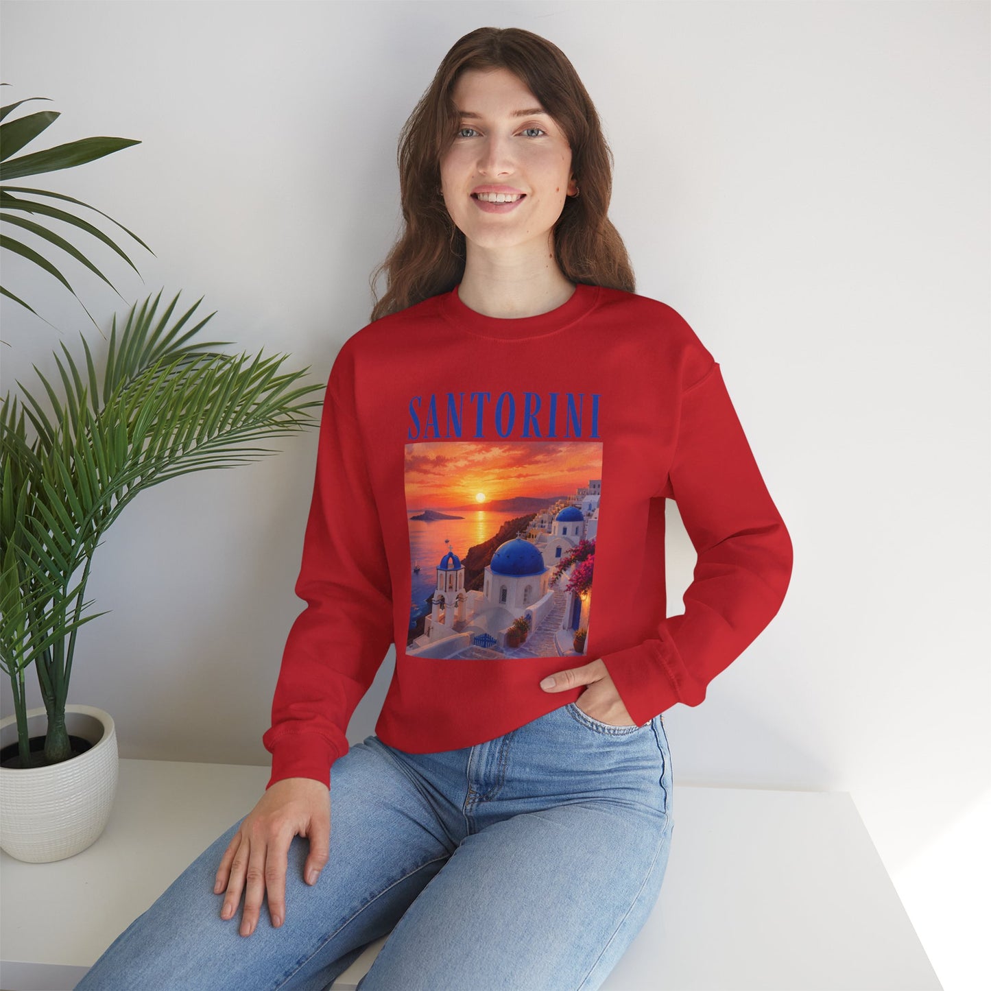 Santorini Sunset Sweatshirt — Greek Island Travel Crewneck