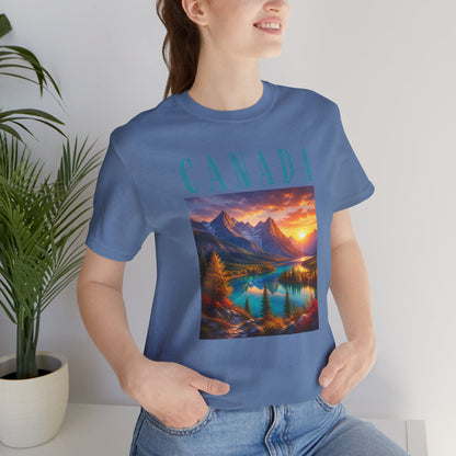 Canada Banff Scenic Mountain Tee — Sunrise Lake Landscape T‑Shirt