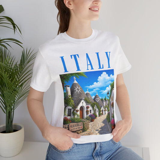Italy Travel T‑Shirt — Vintage Alberobello Trulli Village Tee