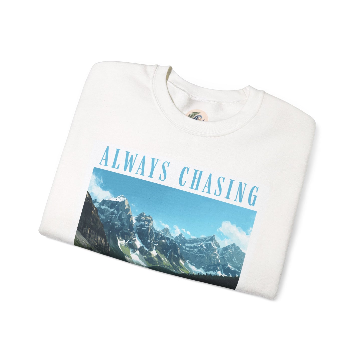 Always Chasing the View - Lake Oeschinese Mountain Crewneck