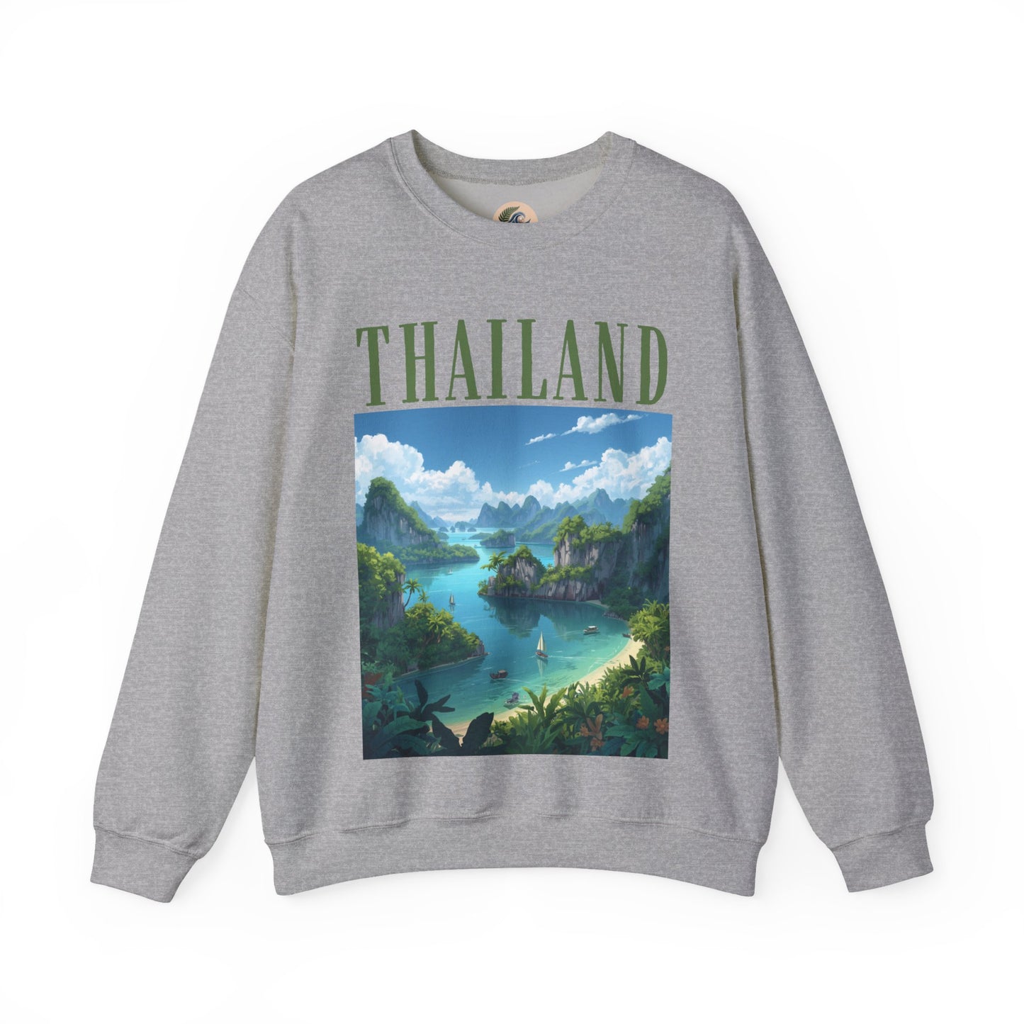 Thailand Scenic Crewneck Sweatshirt — Tropical Island Graphic Pullover