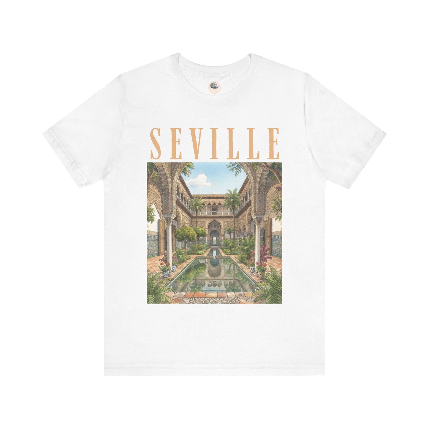 Seville Courtyard Tee — Vintage Andalusian Travel T‑Shirt