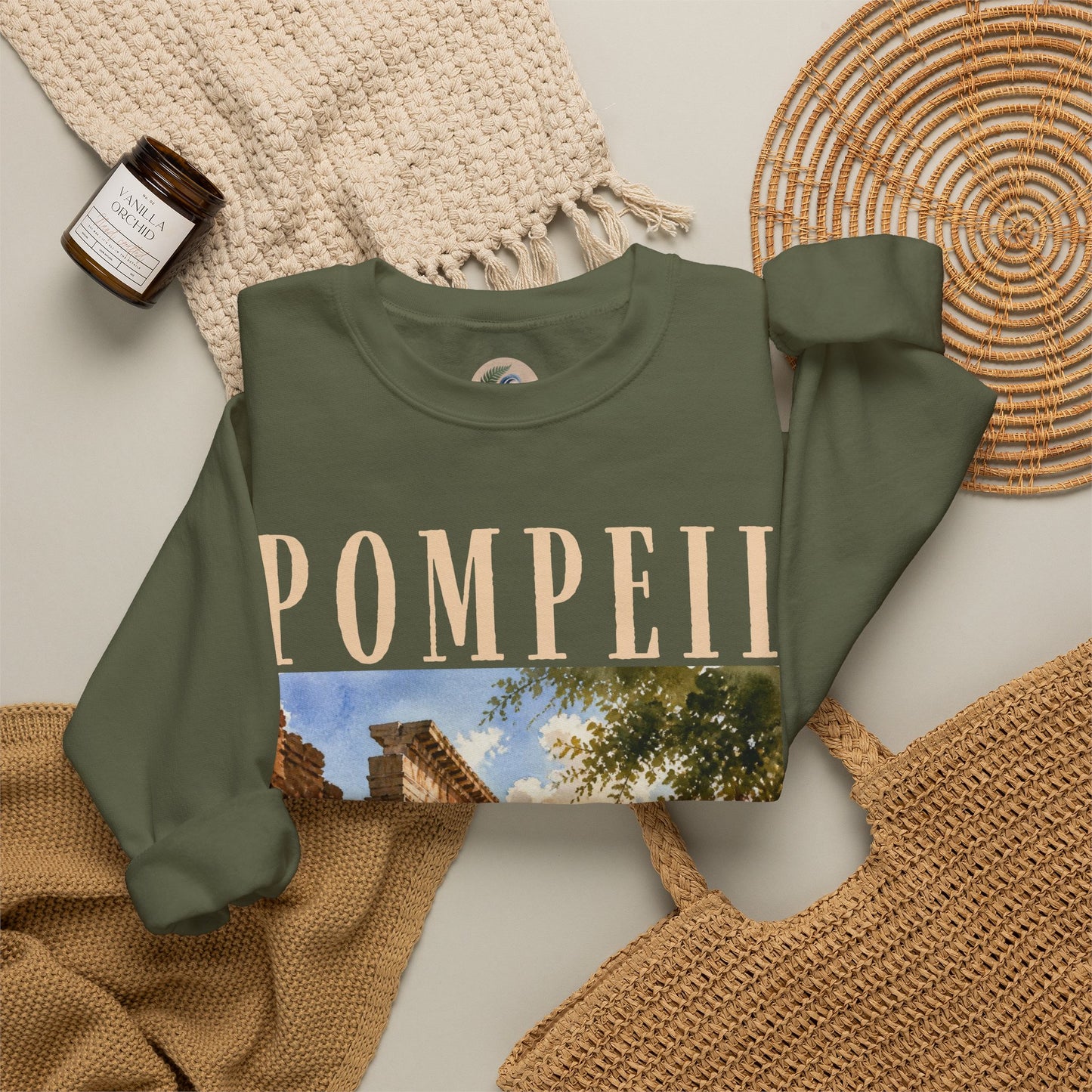 Pompeii Ruins Vintage Crewneck Sweatshirt