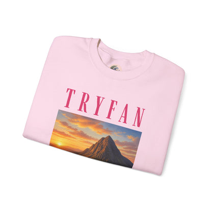 Tryfan Mountain Sweatshirt — Scenic Snowdonia Sunset Landscape Crewneck