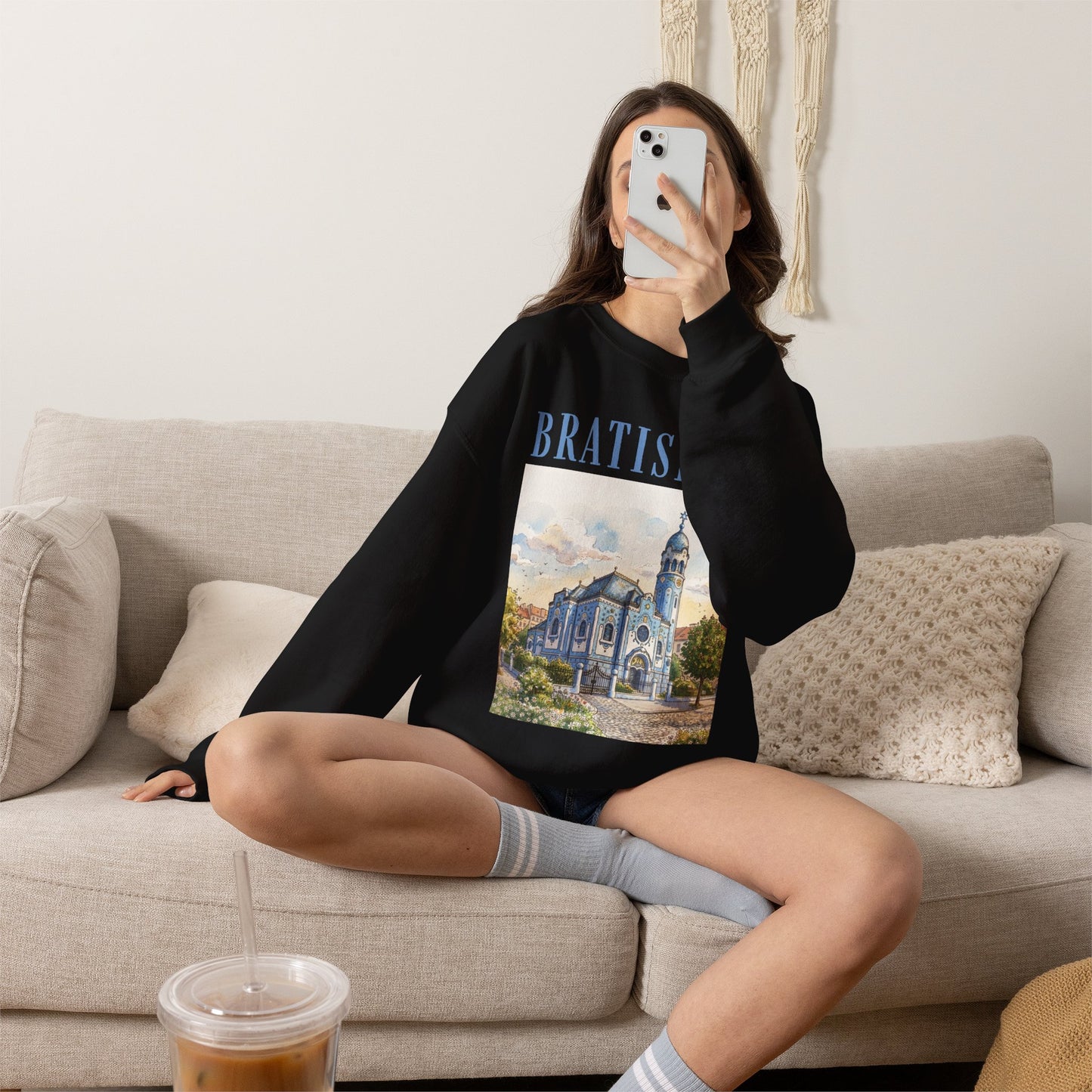 Bratislava Scenic Crewneck Sweatshirt – Vintage Cityscape Graphic