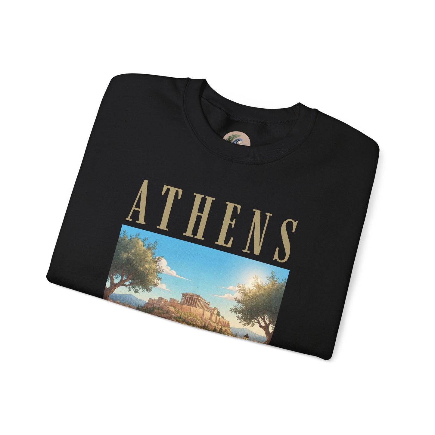 Athens Scenic Crewneck Sweatshirt — Vintage Greece Travel Pullover
