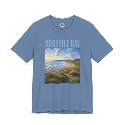 Rhossili Bay Scenic Tee — Coastal Landscape Graphic T-Shirt