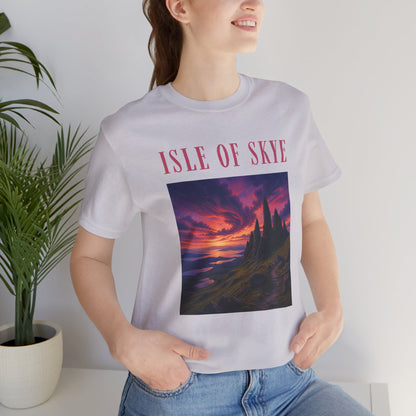 Isle of Skye Scenic Tee — Sunset Landscape Graphic T-Shirt