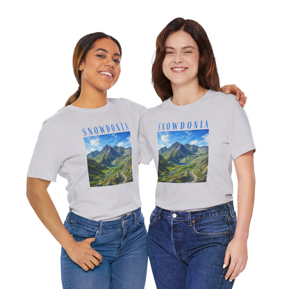 Glyderau Landscape T‑Shirt – Scenic 'SNOWDONIA' Mountain Graphic Tee