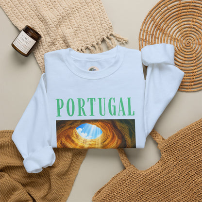 Portugal Benagil Cave Crewneck Sweatshirt — Coastal Travel Graphic Pullover