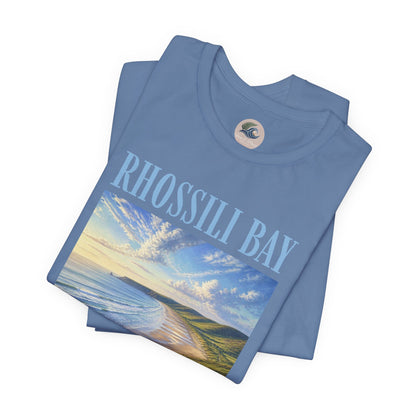 Rhossili Bay Scenic Tee — Coastal Landscape Graphic T-Shirt