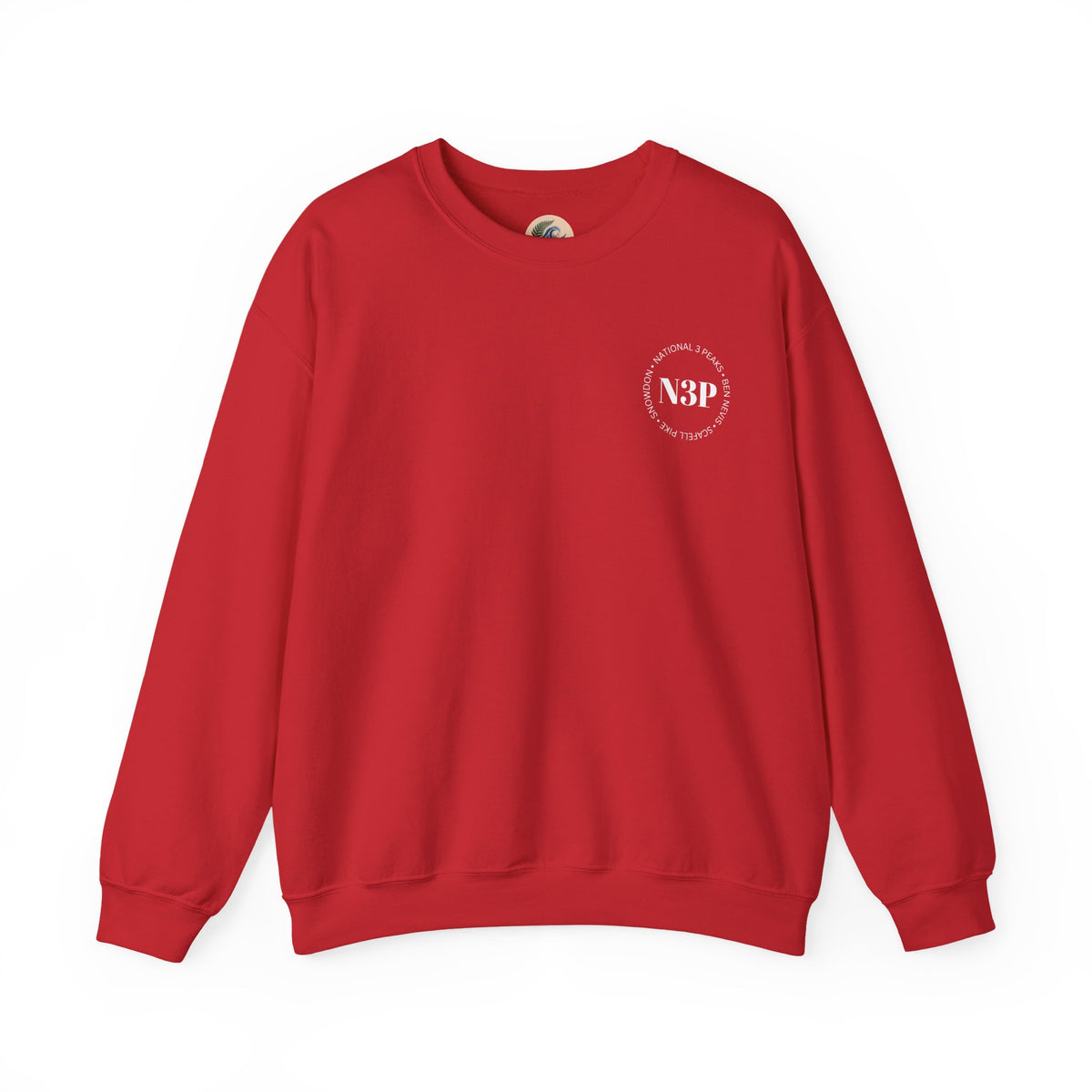 Minimal 'N3P' National 3 Peaks Logo Crewneck Sweatshirt – Small Chest Emblem, Casual Everyday Pullover