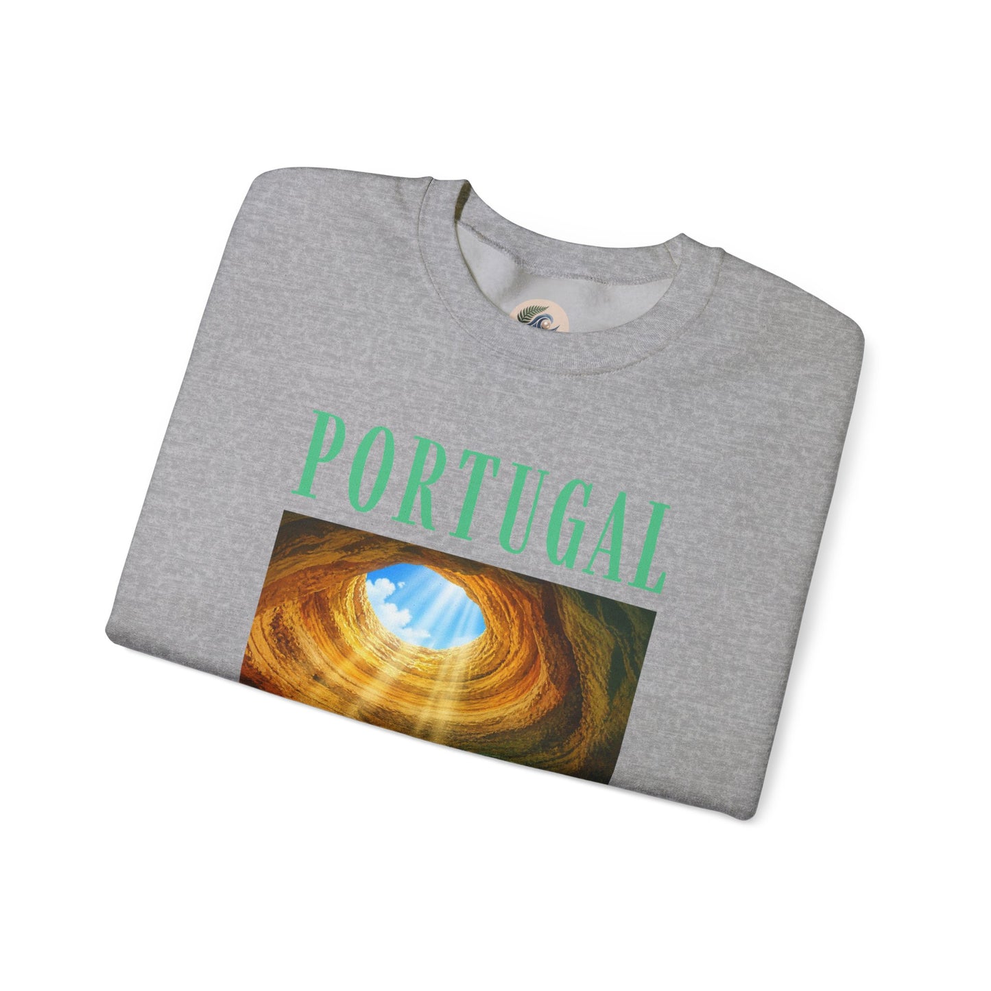Portugal Benagil Cave Crewneck Sweatshirt — Coastal Travel Graphic Pullover
