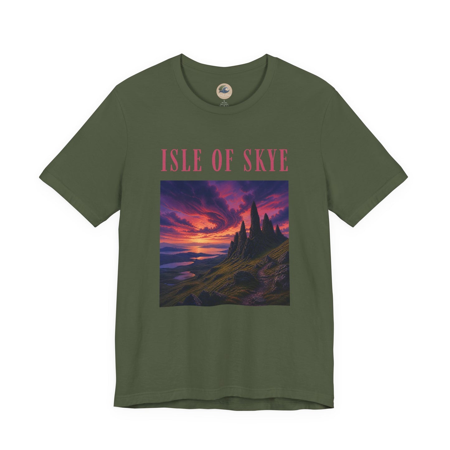 Isle of Skye Scenic Tee — Sunset Landscape Graphic T-Shirt