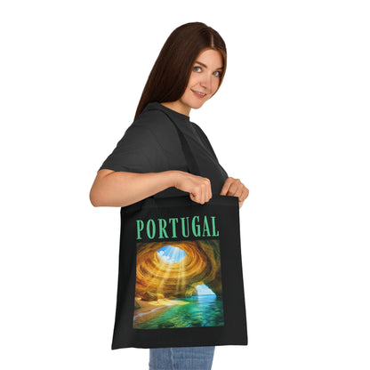 Portugal Benagil Cave Cotton Tote Bag – Scenic Travel Souvenir Tote
