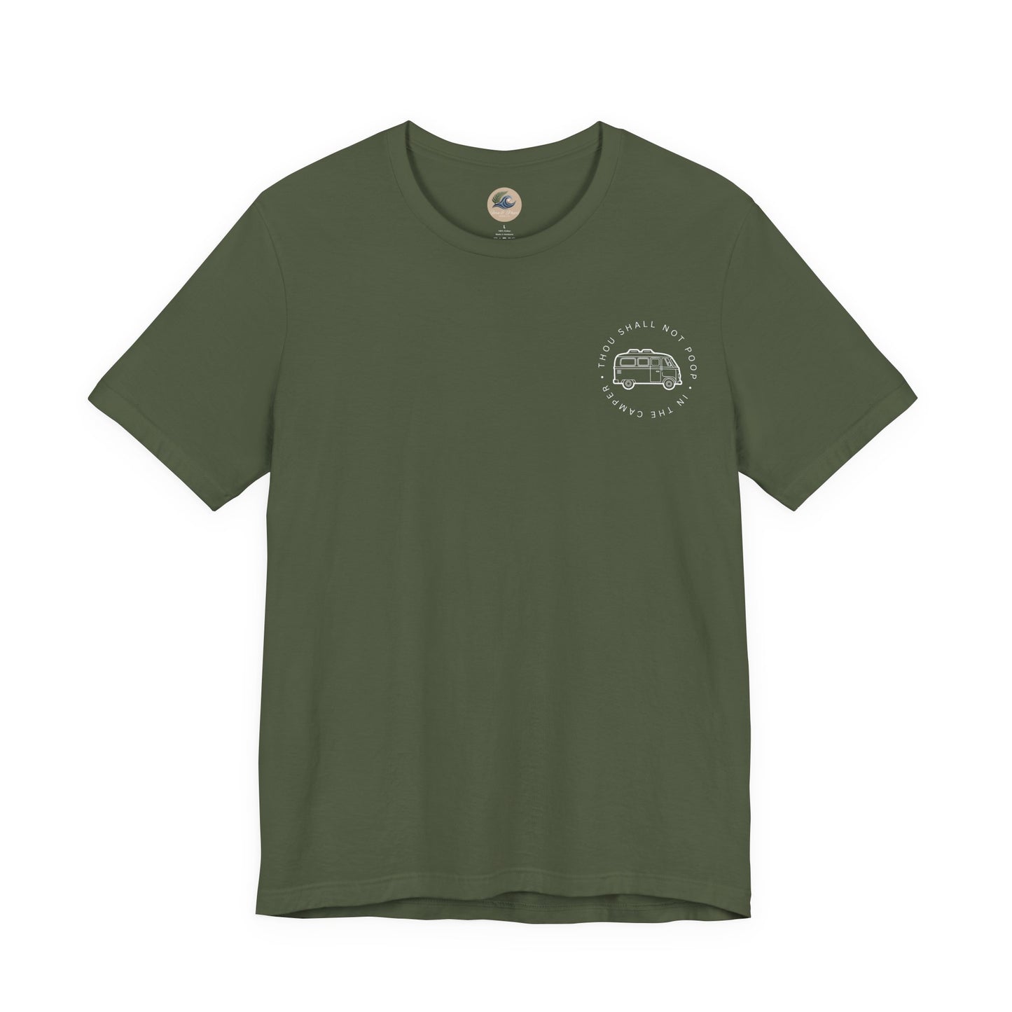Vintage Camper Poop Graphic Tee — 'Adventure Awaits' Pocket T-Shirt