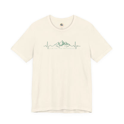 Mountain Heartbeat T‑Shirt — Heartbeat EKG Mountains Graphic Tee
