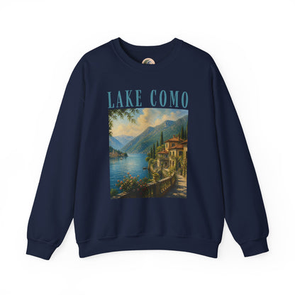 Lake Como Vintage Crewneck Sweatshirt — Scenic Italian Lake Graphic