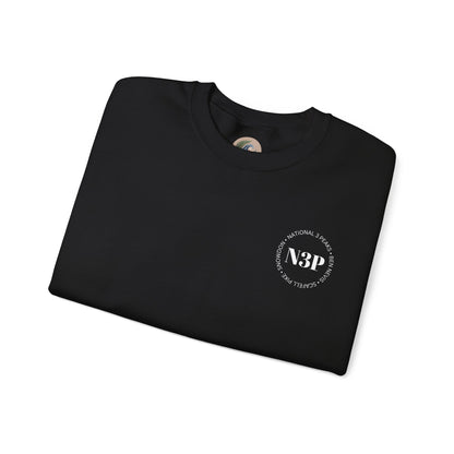 Minimal 'N3P' National 3 Peaks Logo Crewneck Sweatshirt – Small Chest Emblem, Casual Everyday Pullover