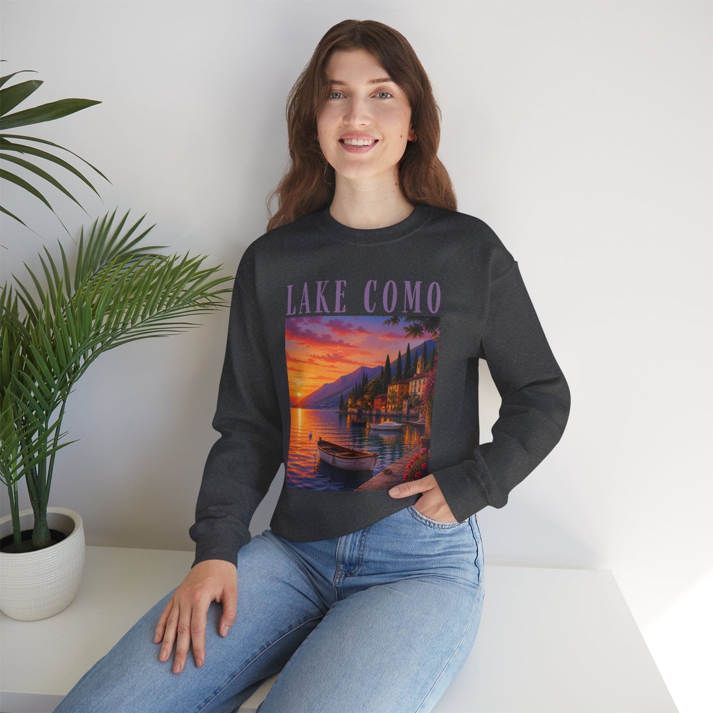 Lake Como Sunset Crewneck Sweatshirt
