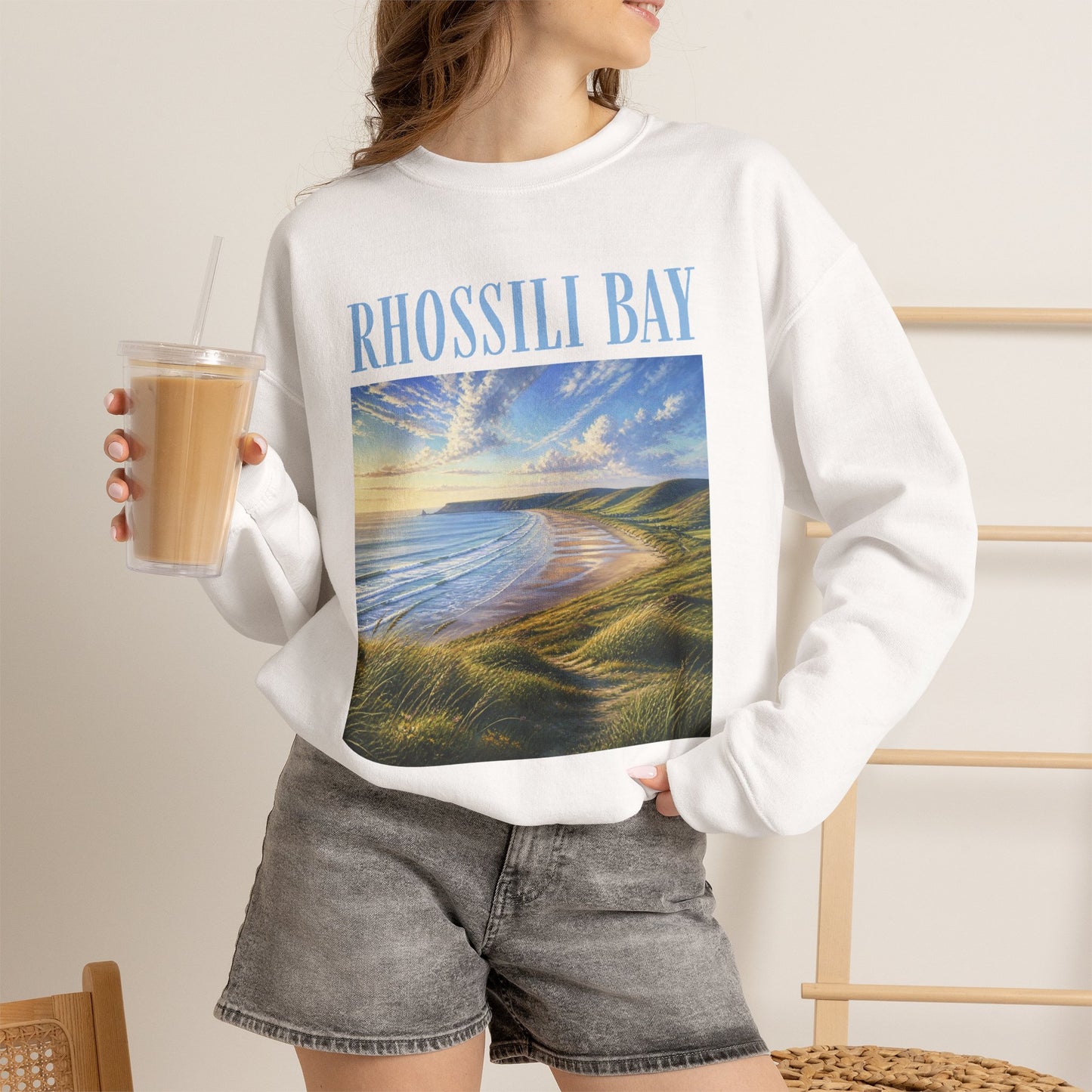 Rhossili Bay Scenic Crewneck Sweatshirt