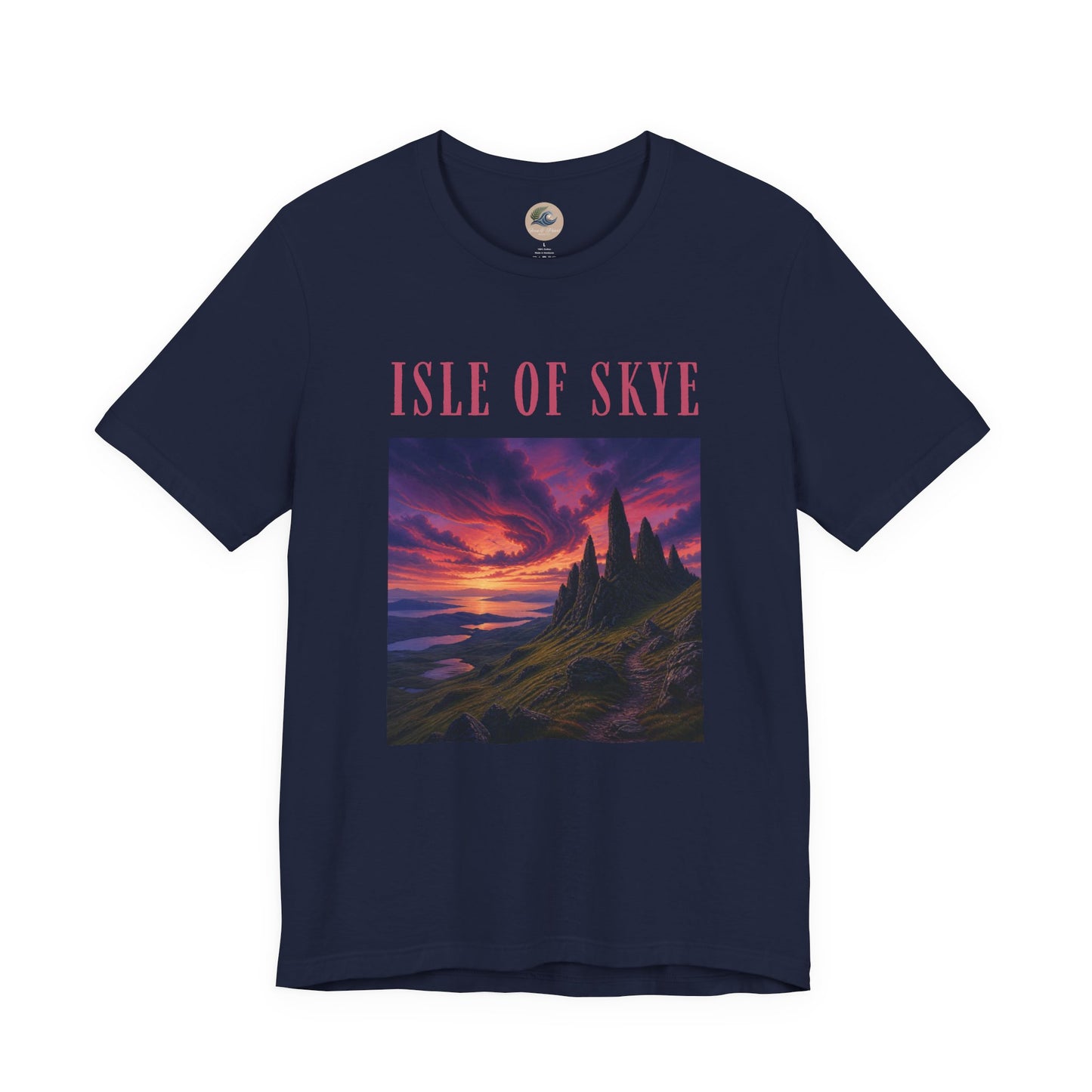 Isle of Skye Scenic Tee — Sunset Landscape Graphic T-Shirt
