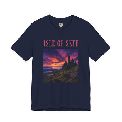 Isle of Skye Scenic Tee — Sunset Landscape Graphic T-Shirt