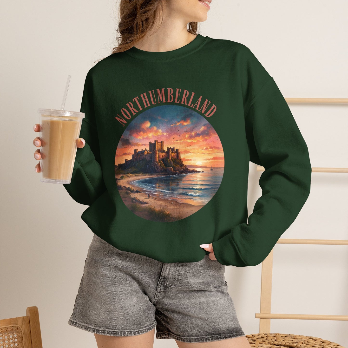 Northumberland Castle Sweatshirt — Scenic Sunset Crewneck