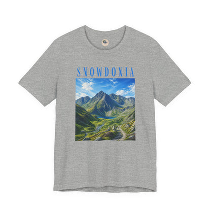 Glyderau Landscape T‑Shirt – Scenic 'SNOWDONIA' Mountain Graphic Tee