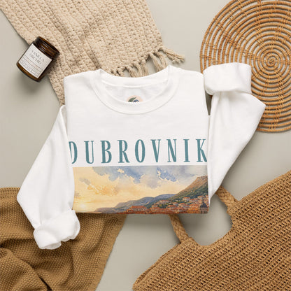 Dubrovnik Crewneck Sweatshirt — Vintage Coastal Travel Sweater