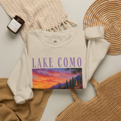 Lake Como Sunset Crewneck Sweatshirt