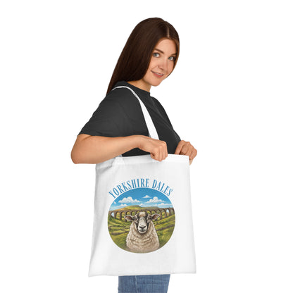 Yorkshire Dales Tote Bag – Scenic Sheep Cotton Tote for Country Lovers