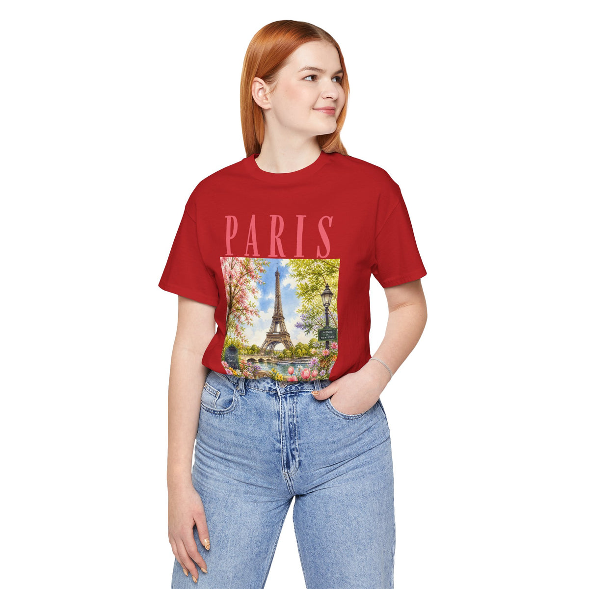 Paris Floral Eiffel Tower Tee — Vintage Romantic France T-Shirt