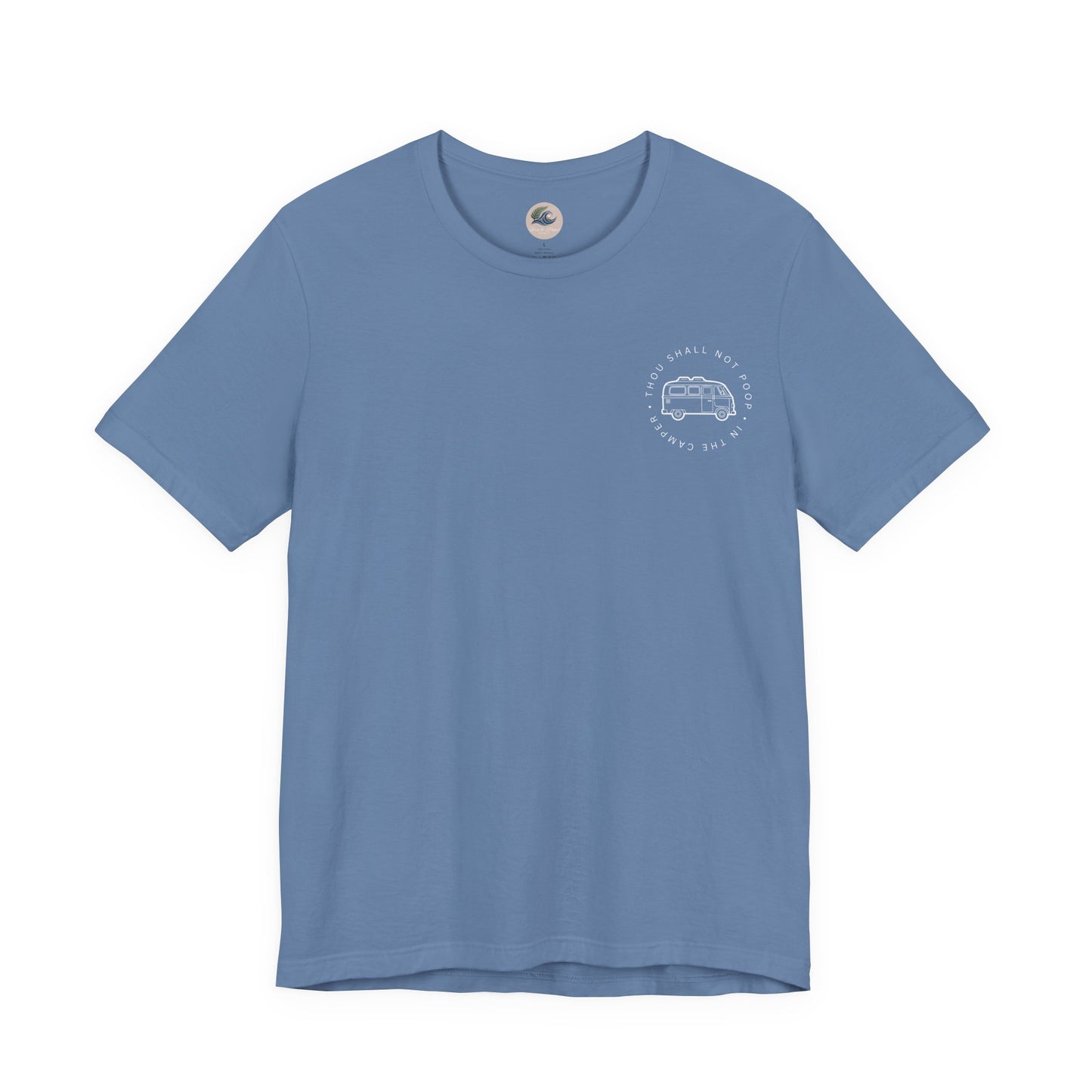 Vintage Camper Poop Graphic Tee — 'Adventure Awaits' Pocket T-Shirt