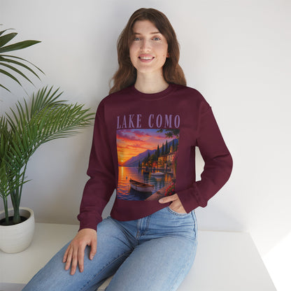 Lake Como Sunset Crewneck Sweatshirt
