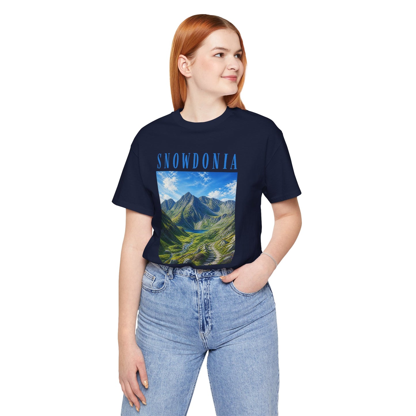 Glyderau Landscape T‑Shirt – Scenic 'SNOWDONIA' Mountain Graphic Tee