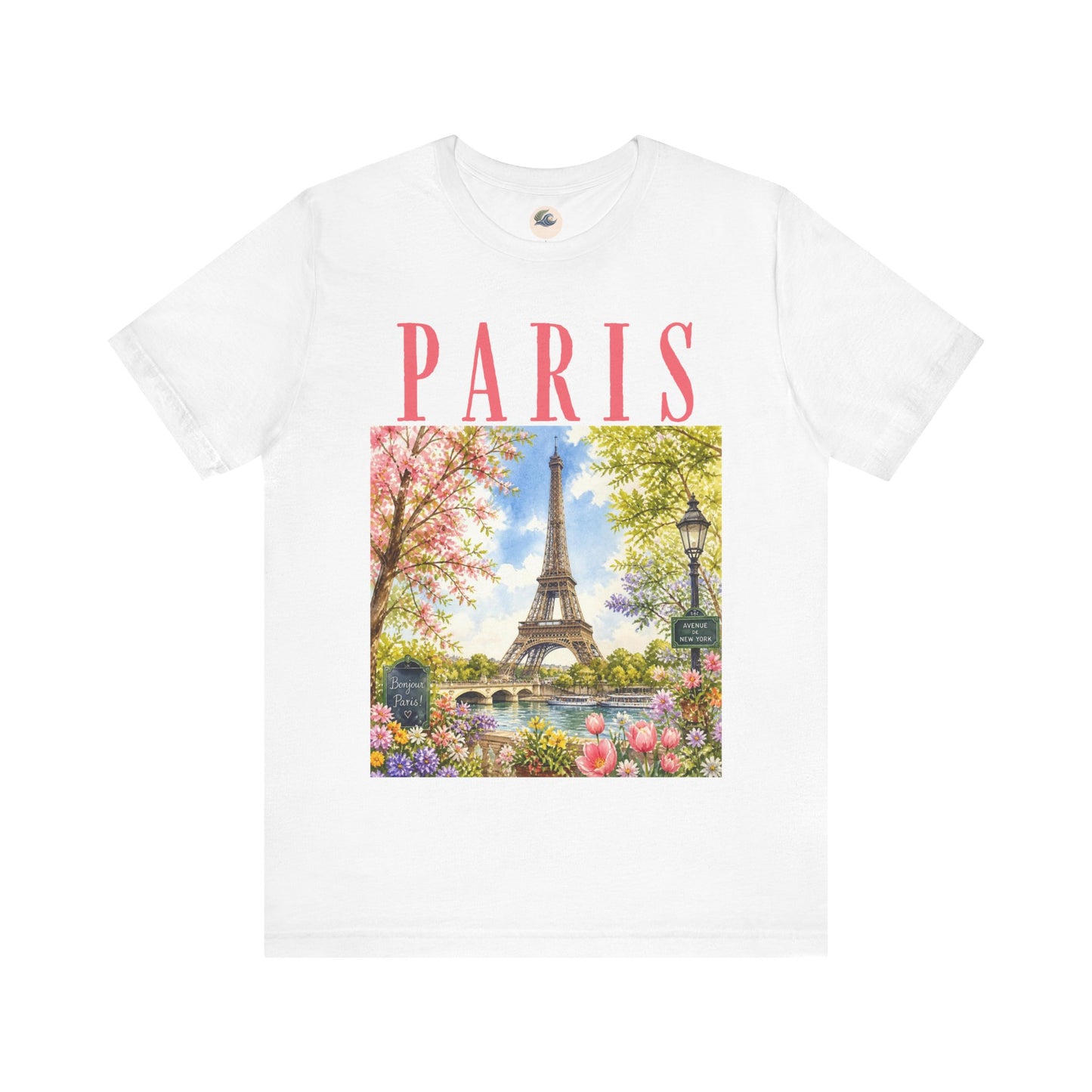 Paris Floral Eiffel Tower Tee — Vintage Romantic France T-Shirt