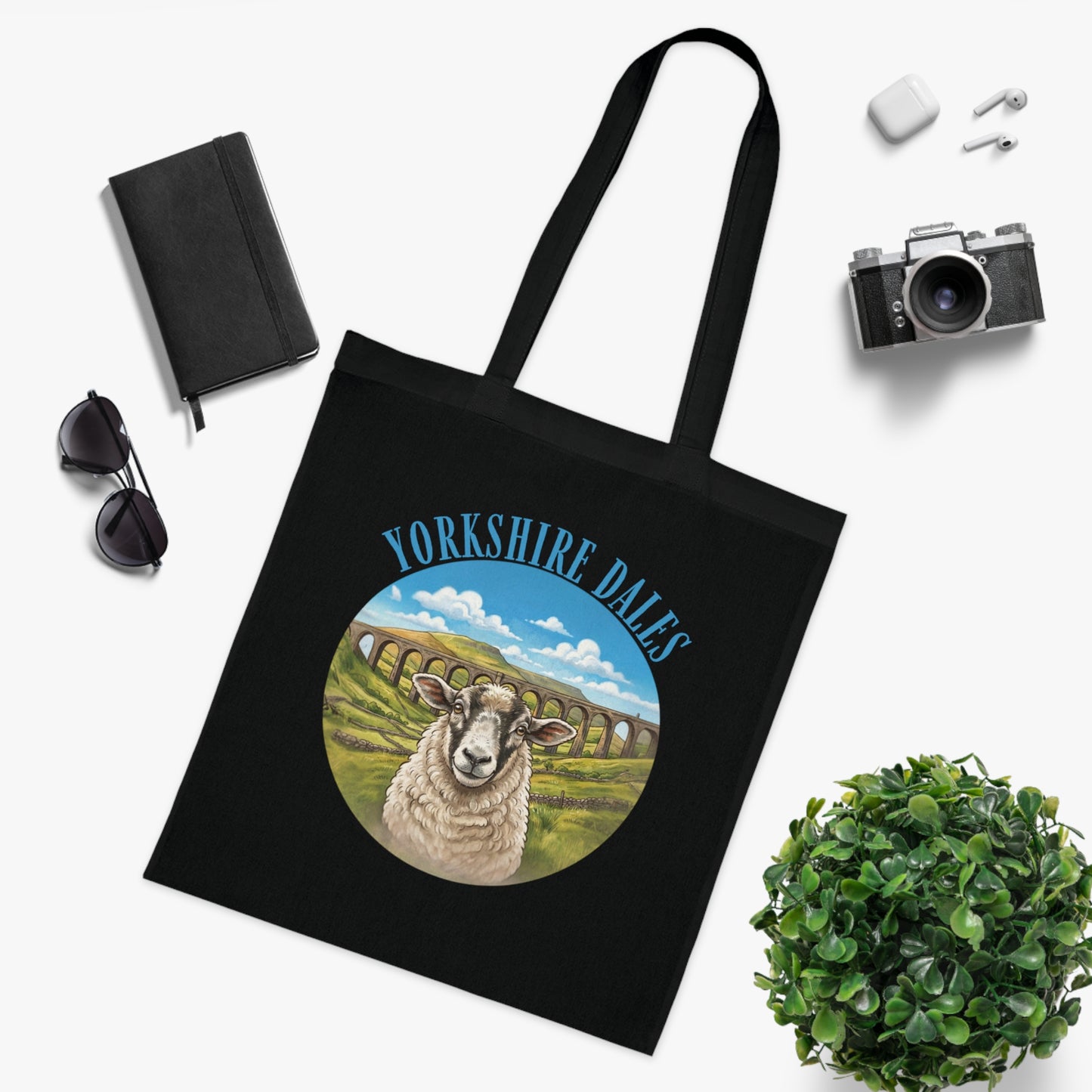 Yorkshire Dales Tote Bag – Scenic Sheep Cotton Tote for Country Lovers