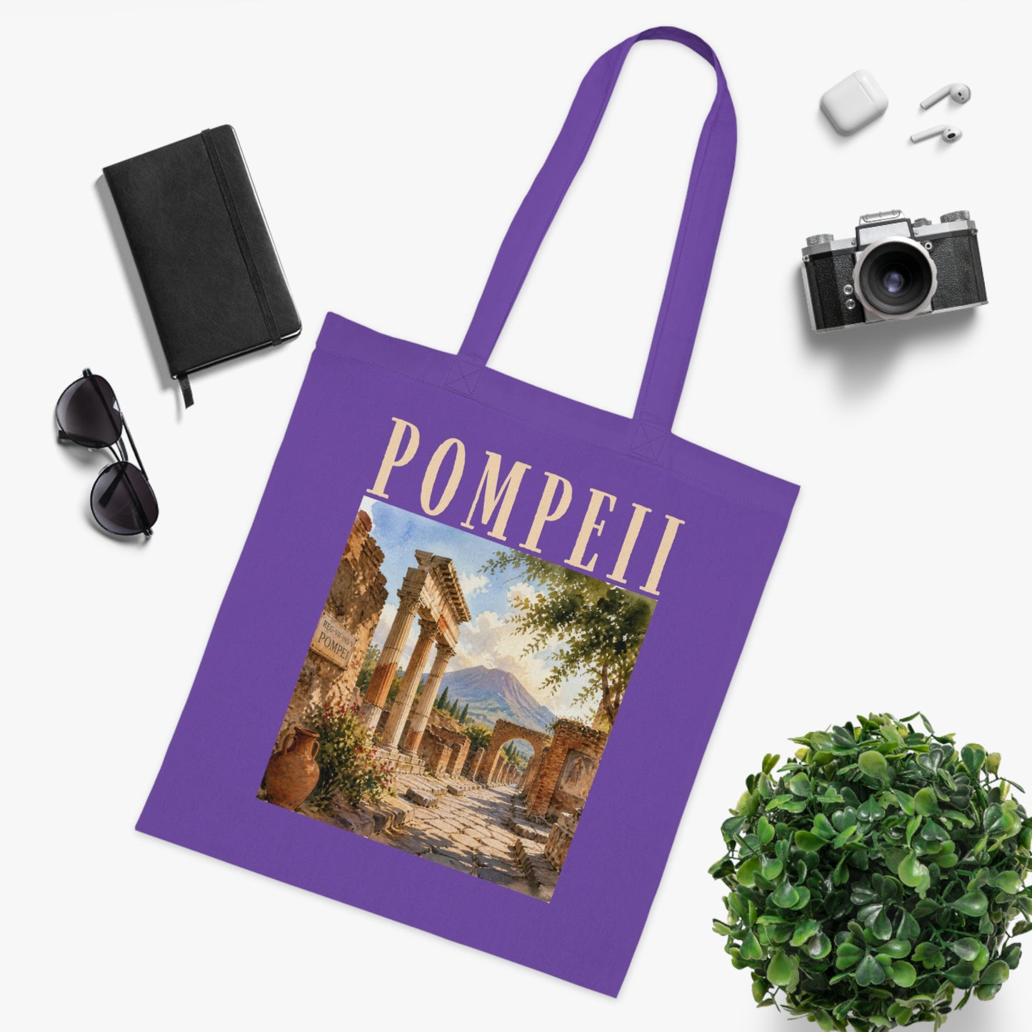 Pompeii Vintage Ruins Cotton Tote