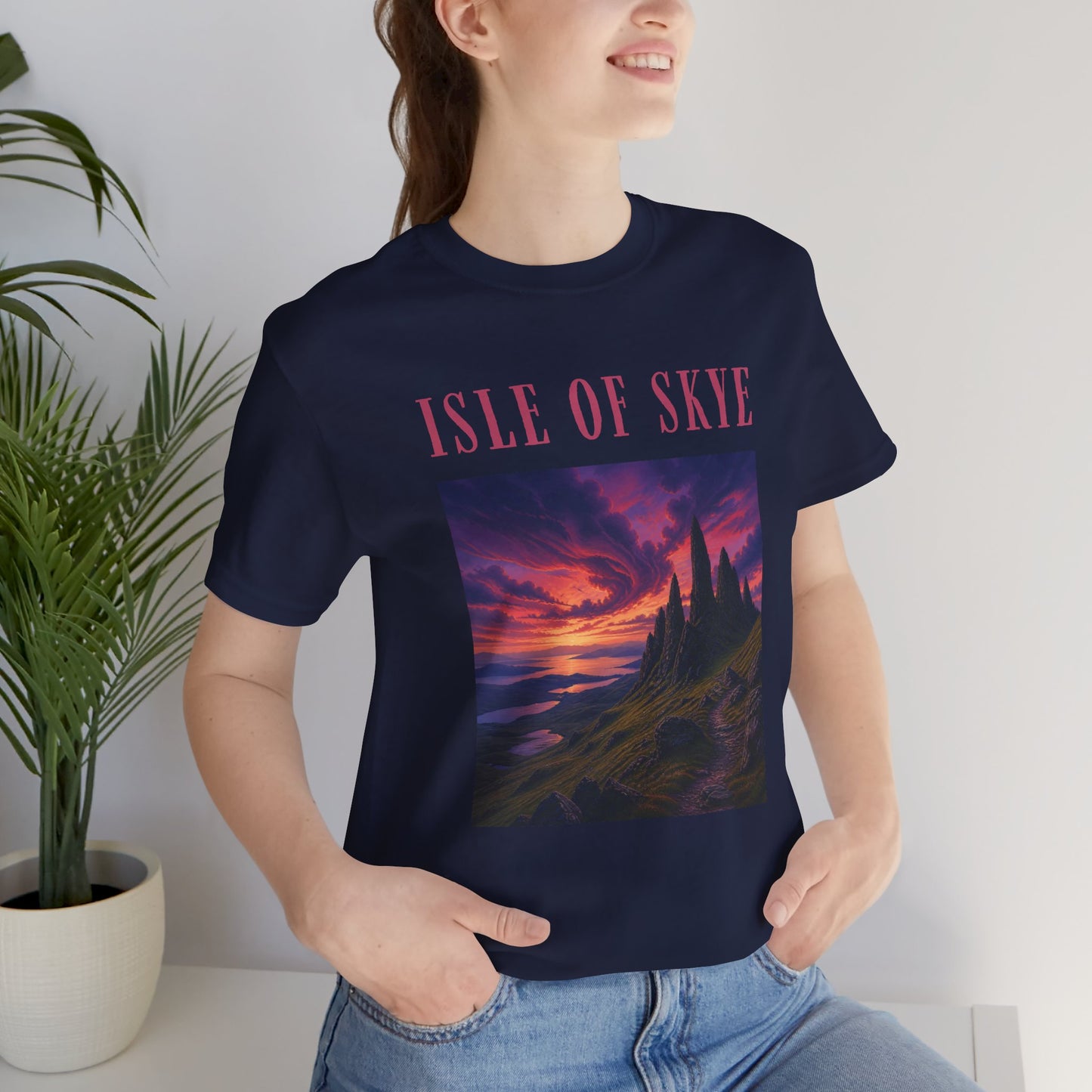 Isle of Skye Scenic Tee — Sunset Landscape Graphic T-Shirt