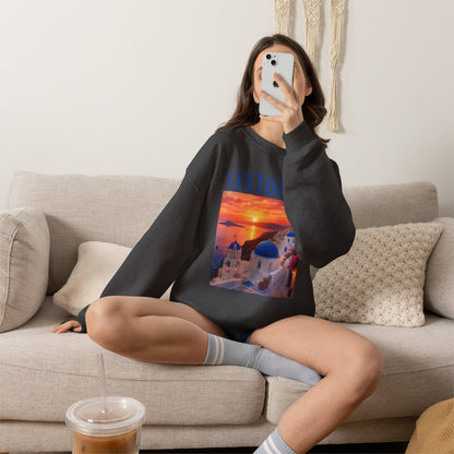 Santorini Sunset Sweatshirt — Greek Island Travel Crewneck