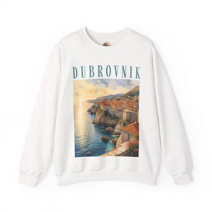 Dubrovnik Crewneck Sweatshirt — Vintage Coastal Travel Sweater