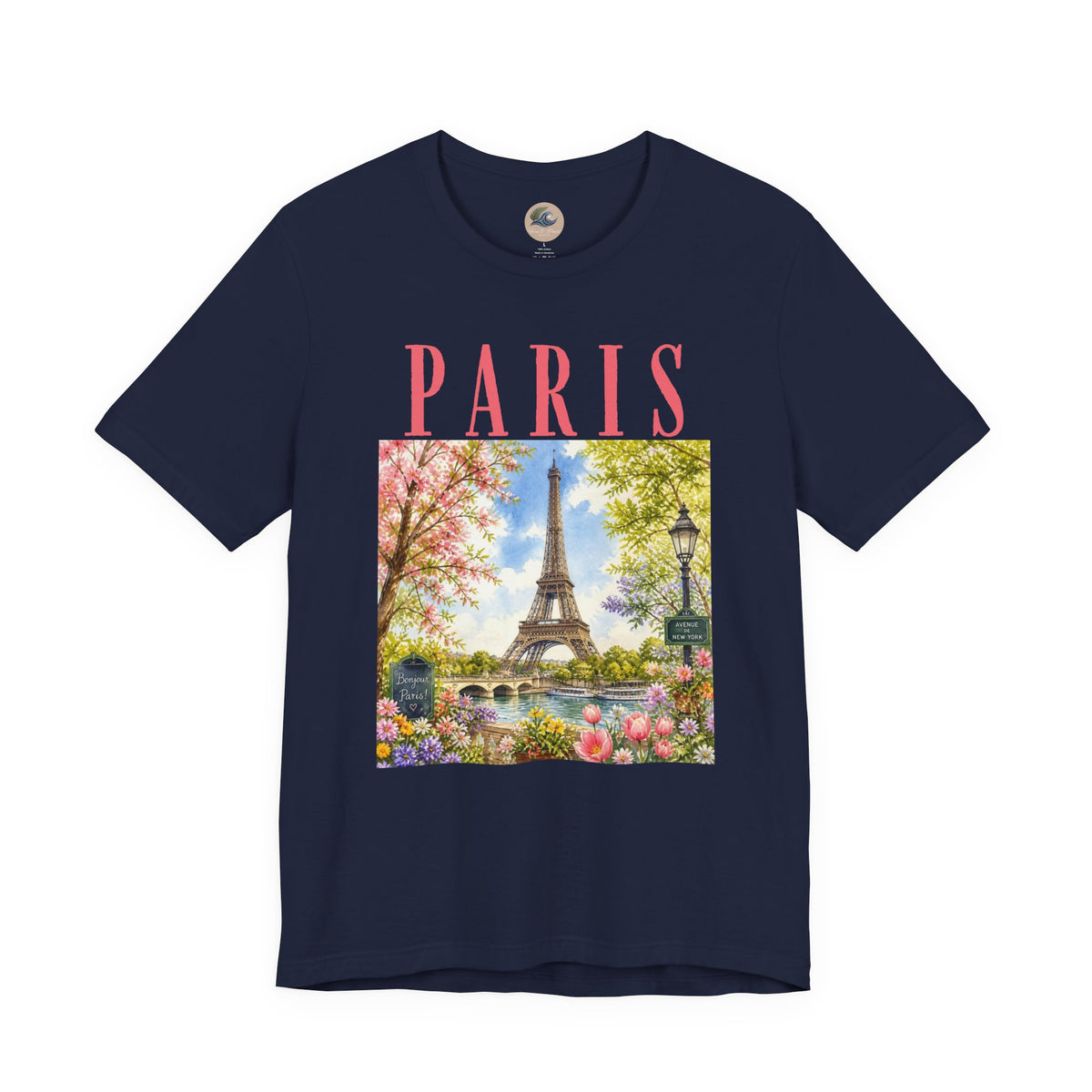 Paris Floral Eiffel Tower Tee — Vintage Romantic France T-Shirt